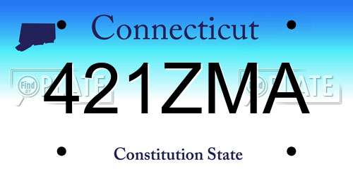 421ZMA Connecticut License Plate