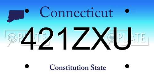 421ZXU Connecticut License Plate