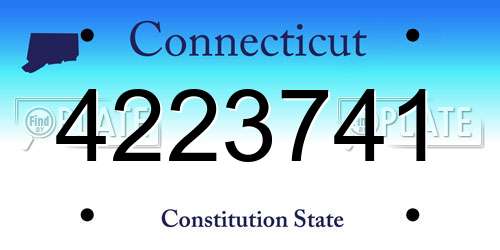 4223741 Connecticut License Plate