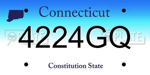 4224GQ Connecticut License Plate
