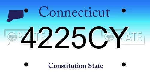 4225CY Connecticut License Plate