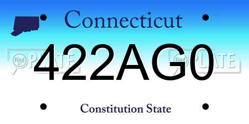 422AG0 Connecticut License Plate