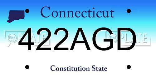 422AGD Connecticut License Plate