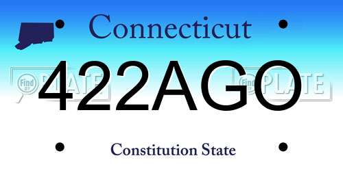422AGO Connecticut License Plate
