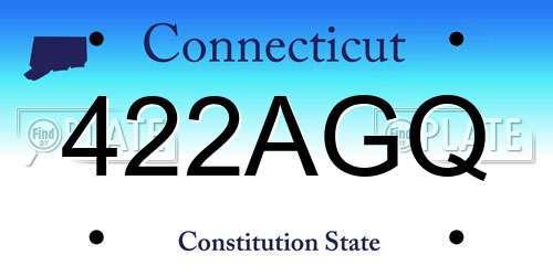422AGQ Connecticut License Plate