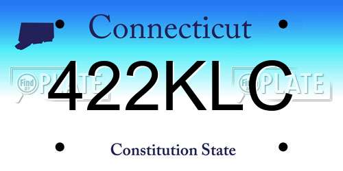 422KLC Connecticut License Plate