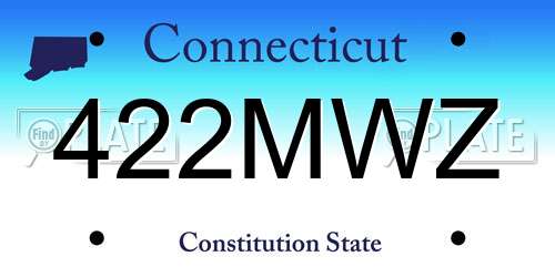 422MWZ Connecticut License Plate