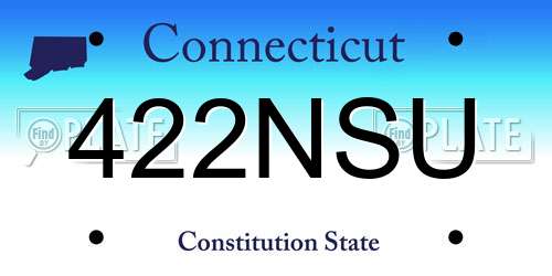 422NSU Connecticut License Plate