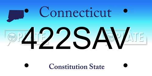 422SAV Connecticut License Plate