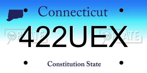 422UEX Connecticut License Plate