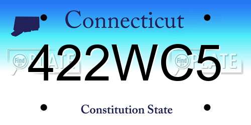 422WC5 Connecticut License Plate