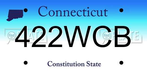 422WCB Connecticut License Plate