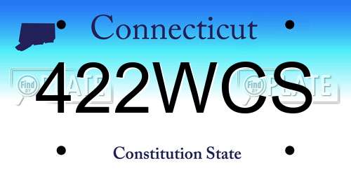 422WCS Connecticut License Plate