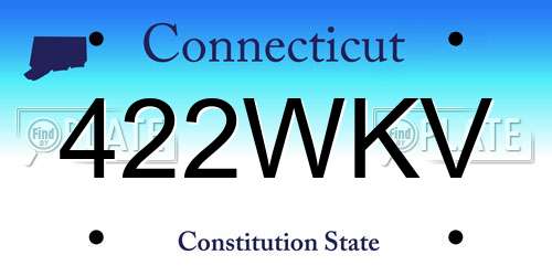 422WKV Connecticut License Plate