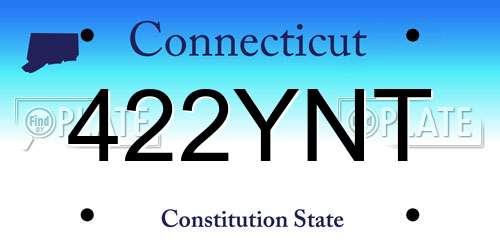 422YNT Connecticut License Plate