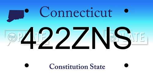 422ZNS Connecticut License Plate
