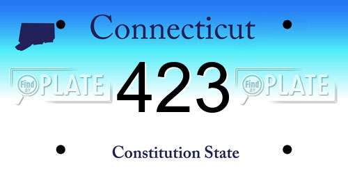 423 Connecticut License Plate