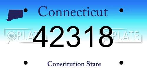 42318 Connecticut License Plate