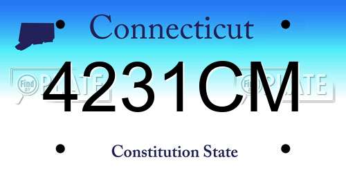 4231CM Connecticut License Plate