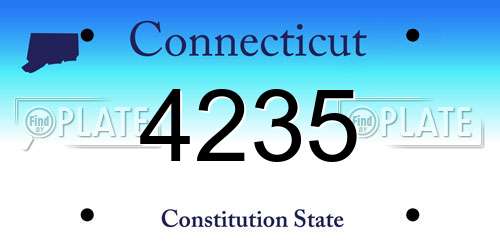 4235 Connecticut License Plate
