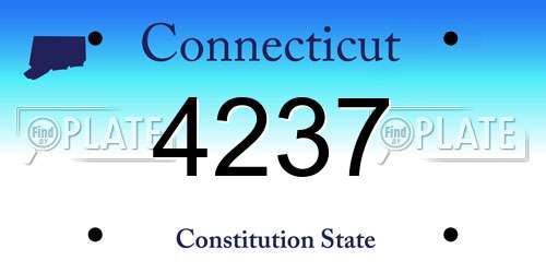 4237 Connecticut License Plate