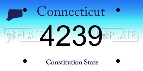 4239 Connecticut License Plate