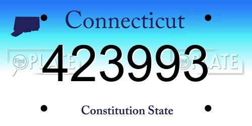 423993 Connecticut License Plate