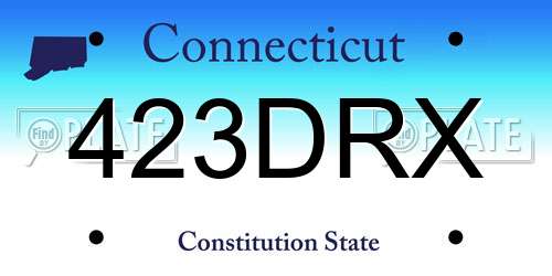 423DRX Connecticut License Plate