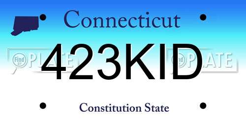 423KID Connecticut License Plate