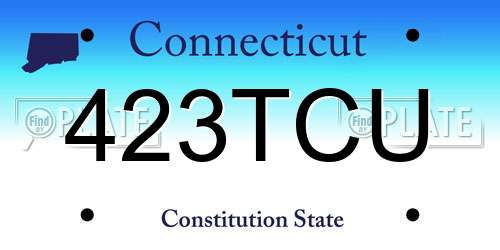 423TCU Connecticut License Plate