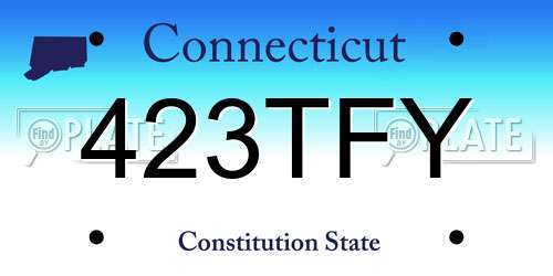 423TFY Connecticut License Plate