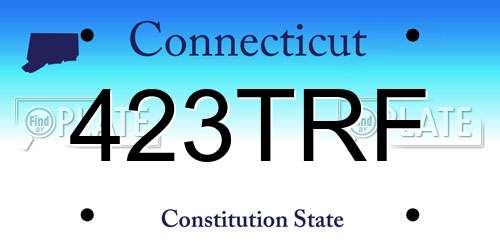423TRF Connecticut License Plate