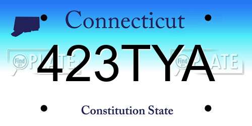 423TYA Connecticut License Plate