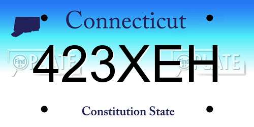 423XEH Connecticut License Plate