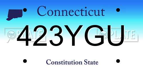 423YGU Connecticut License Plate