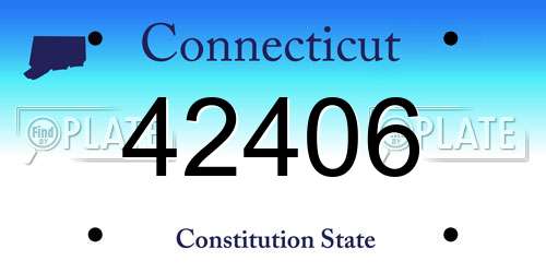 42406 Connecticut License Plate