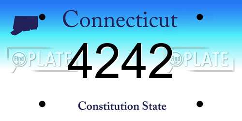 4242 Connecticut License Plate