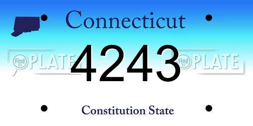 4243 Connecticut License Plate
