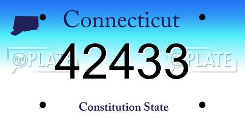 42433 Connecticut License Plate