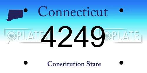 4249 Connecticut License Plate