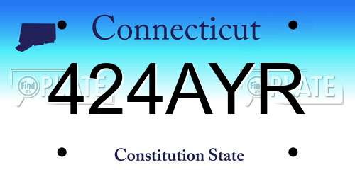 424AYR Connecticut License Plate