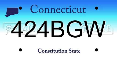 424BGW Connecticut License Plate