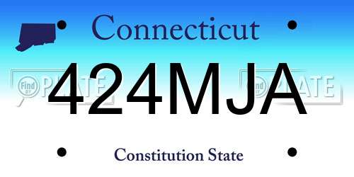 424MJA Connecticut License Plate