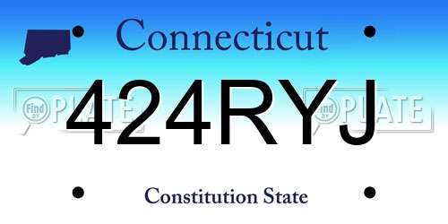 424RYJ Connecticut License Plate