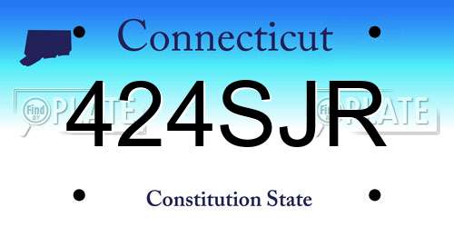 424SJR Connecticut License Plate