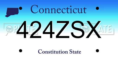 424ZSX Connecticut License Plate