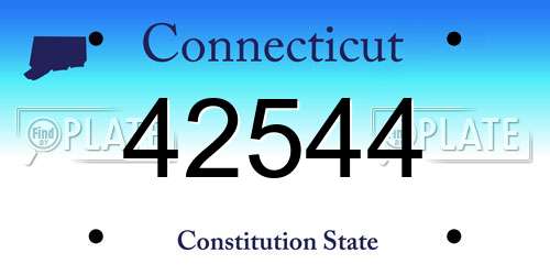 42544 Connecticut License Plate