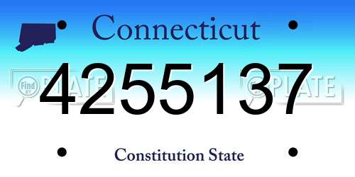 4255137 Connecticut License Plate