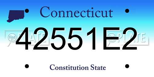 42551E2 Connecticut License Plate