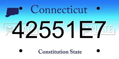 42551E7 Connecticut License Plate